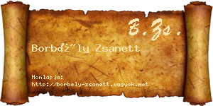 Borbély Zsanett névjegykártya